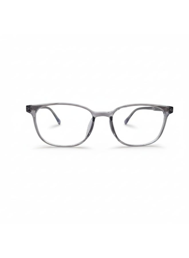 Modern Crystal Grey Transparent Square Eyeglasses for Men & Women – Lightweight Optical Frames - Image 3